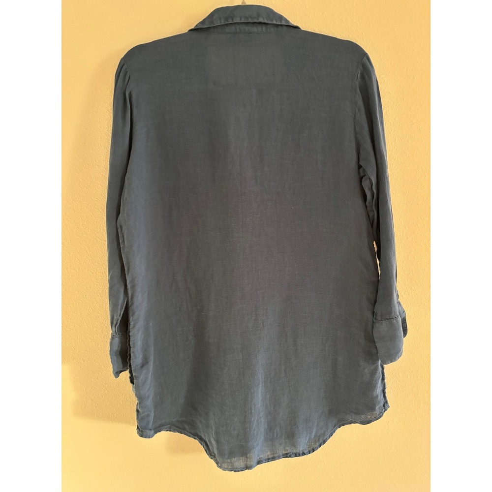 Vineyard Vines Tunic Womens Medium Blue Linen Beach Coastal Preppy Travel Resort - Picture 2 of 6